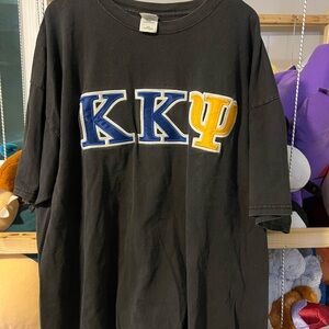 Gildan Kids Black Tee with Blue and Gold Letters
